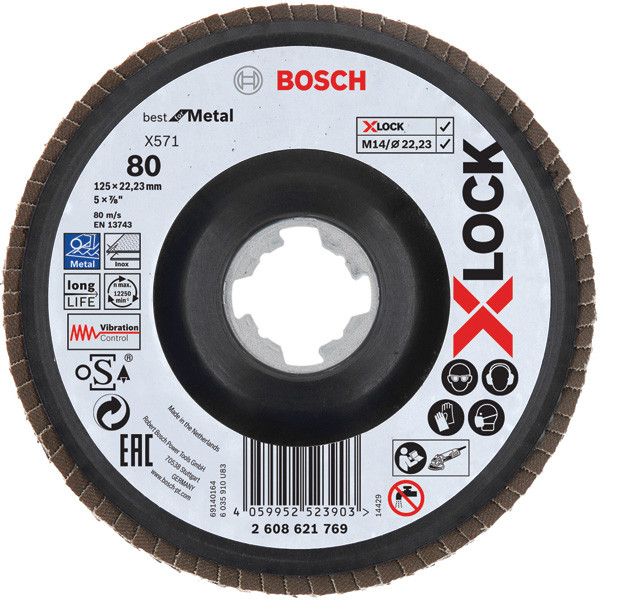 BOSCH X-Lock-Fächerscheibe Ø125 mm K 80