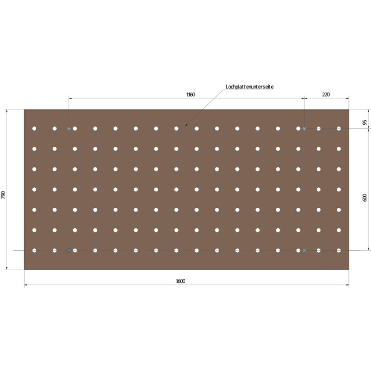 UNICRAFT Buche-Multiplex, 1600 x 790 mm Lochrasterplatte