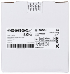 BOSCH X-LOCK Fiberscheibe Ø125 mm K60