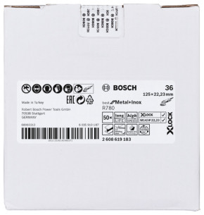 BOSCH X-LOCK Fiberscheibe Ø125 mm K36