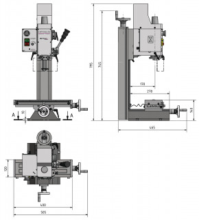 Optimill Bohr und Fräsmaschine BF 16 Vario